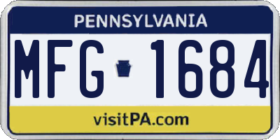 PA license plate MFG1684