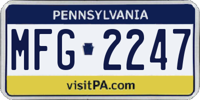 PA license plate MFG2247