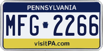 PA license plate MFG2266