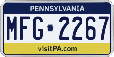 PA license plate MFG2267