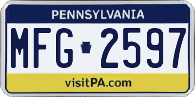 PA license plate MFG2597