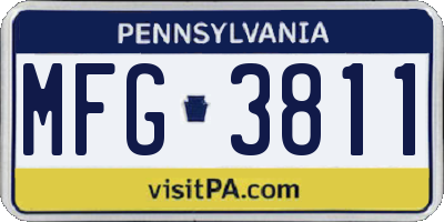 PA license plate MFG3811