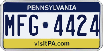 PA license plate MFG4424