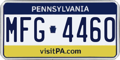 PA license plate MFG4460