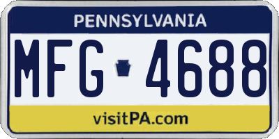 PA license plate MFG4688