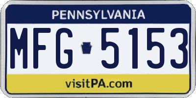 PA license plate MFG5153