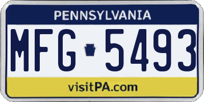 PA license plate MFG5493