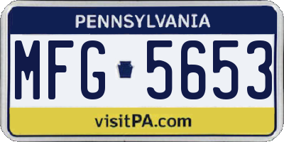 PA license plate MFG5653
