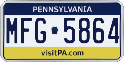PA license plate MFG5864
