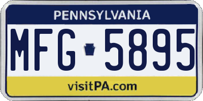 PA license plate MFG5895