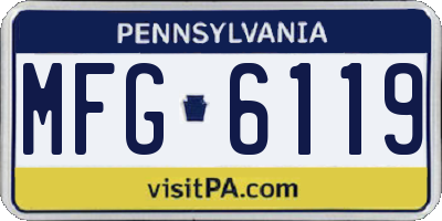 PA license plate MFG6119