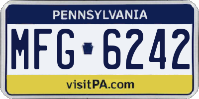 PA license plate MFG6242