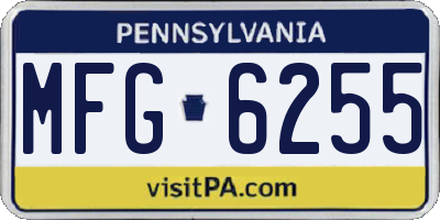 PA license plate MFG6255