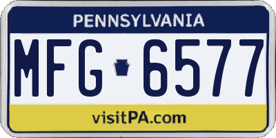 PA license plate MFG6577