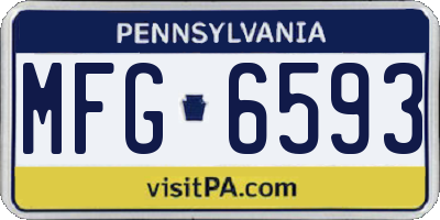 PA license plate MFG6593