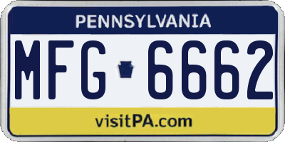 PA license plate MFG6662