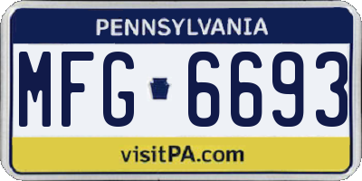 PA license plate MFG6693