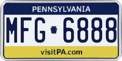 PA license plate MFG6888