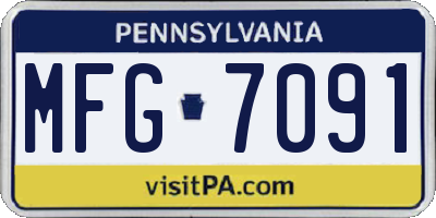 PA license plate MFG7091