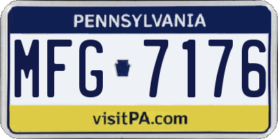 PA license plate MFG7176