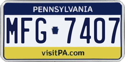PA license plate MFG7407