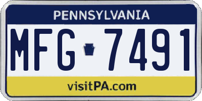 PA license plate MFG7491