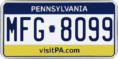 PA license plate MFG8099