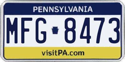 PA license plate MFG8473