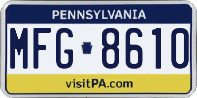 PA license plate MFG8610