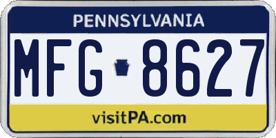 PA license plate MFG8627