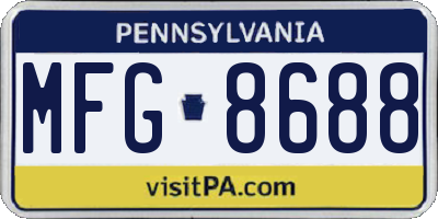 PA license plate MFG8688
