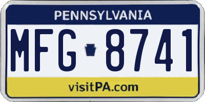PA license plate MFG8741
