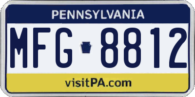 PA license plate MFG8812