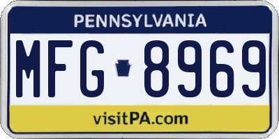PA license plate MFG8969
