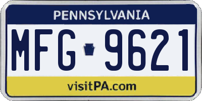 PA license plate MFG9621