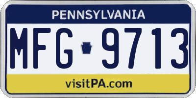 PA license plate MFG9713