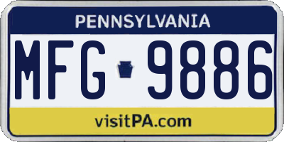 PA license plate MFG9886
