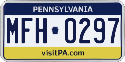 PA license plate MFH0297
