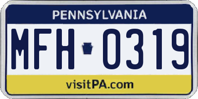 PA license plate MFH0319