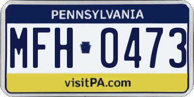 PA license plate MFH0473