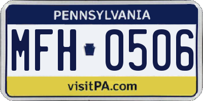 PA license plate MFH0506