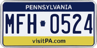 PA license plate MFH0524