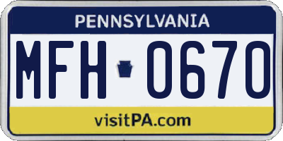 PA license plate MFH0670