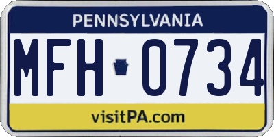 PA license plate MFH0734