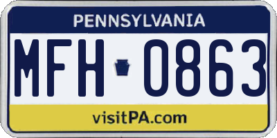 PA license plate MFH0863