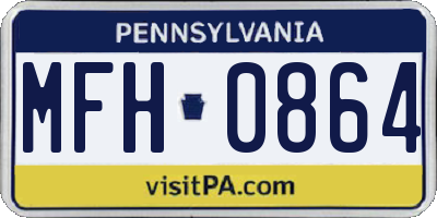 PA license plate MFH0864
