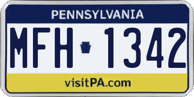 PA license plate MFH1342