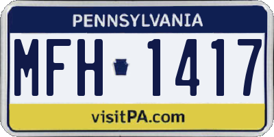 PA license plate MFH1417
