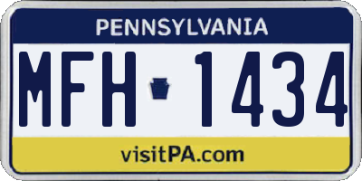 PA license plate MFH1434