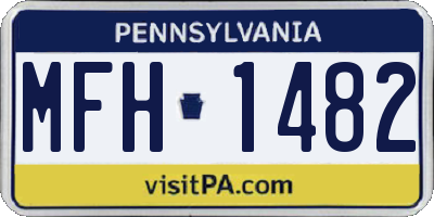 PA license plate MFH1482